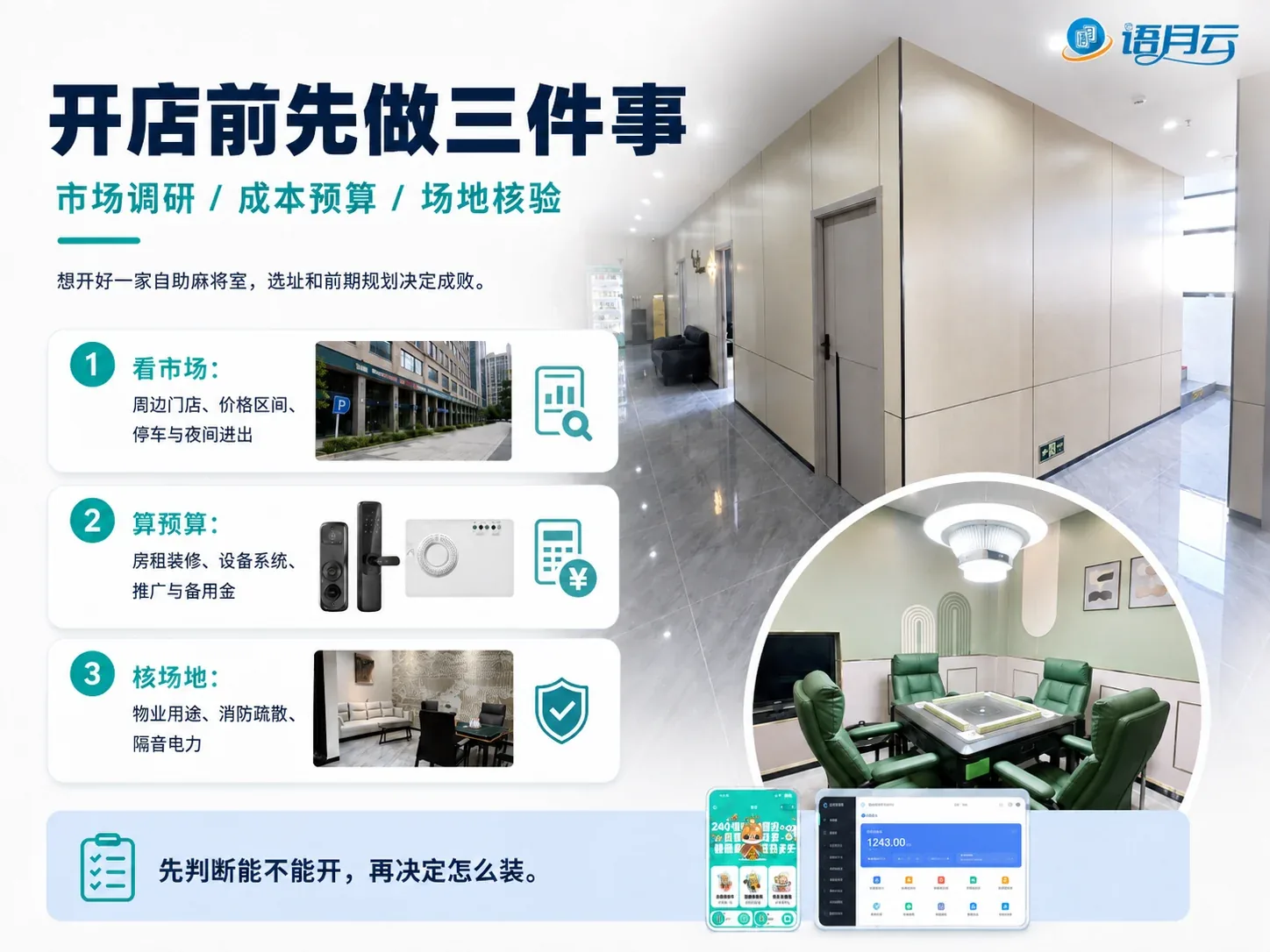自助棋牌室场地与线路规划