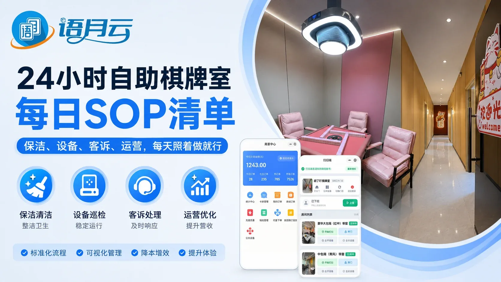 24小时自助棋牌室每日运营SOP